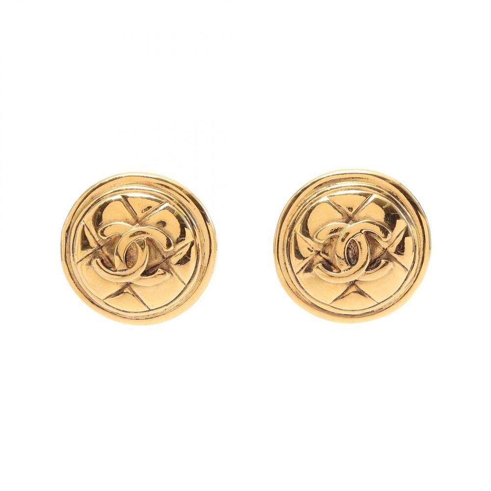 Chanel Coco Mark Earring Gold Plated #368754C69B